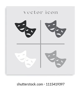 Facial mask symbol flat black and white vector icon.