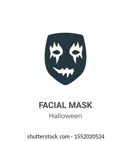 Facial mask vector icon on white background. Flat vector facial mask icon symbol sign from modern halloween collection for mobile concept and web apps design.