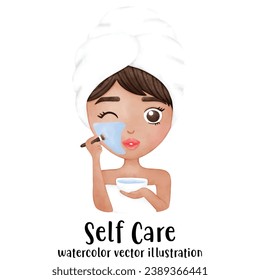 Facial Mask, woman face, self care, Skin care