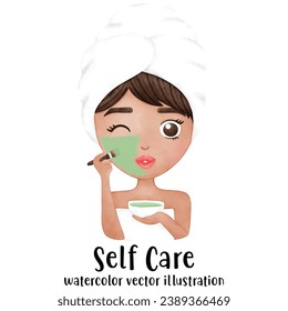 Facial Mask, woman face, self care, Skin care