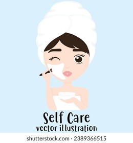 Facial Mask, woman face, self care, Skin care
