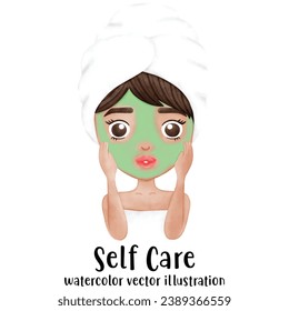 Facial Mask, woman face, self care, Skin care