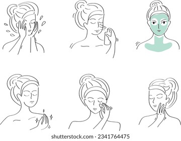 Facial masks, skin care: cartoon strokes, refresh your face with masks.
Rejuvenate your skin with this refreshing treatment.