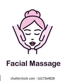 Facial Massage. Face. Single Vector Icon. 