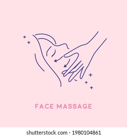 Facial massage icon. Cosmetology concept. Cosmetology concept.