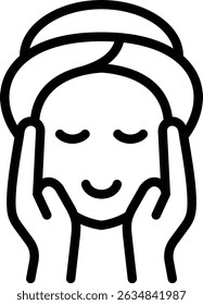 facial massage icon illustration design with outline, this is not made from any AI generation
