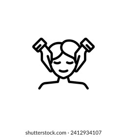 facial massage icon or logo design isolated sign symbol vector illustration - high quality line style vector icon suitable for designers, web developers, displays and websites