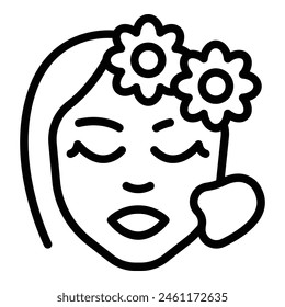 Facial massage icon outline vector. Woman skin. Spa care