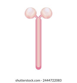 Facial massage roller on white background