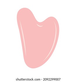 Facial massage tools, skin care routine. Gua sha scraper. Beauty anti age ritual concept. Vector Isolated illustration, flat style icon