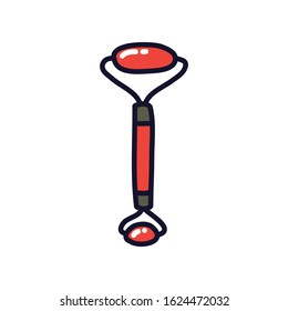 facial massager doodle icon, vector illustration