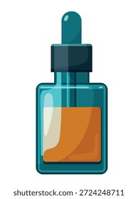Botellas de aceite facial. Clipart de Vector plano, ilustración con fondo aislado.