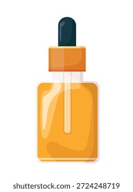 Botellas de aceite facial. Clipart de Vector plano, ilustración con fondo aislado.