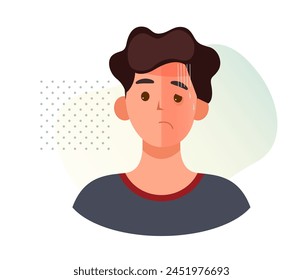 Facial Paralysis  - Bell's palsy - Stock Illustration as EPS 10 File