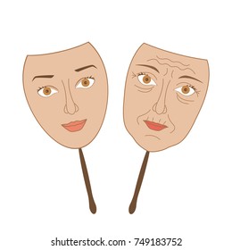 Facial plastic surgery concept, composition for banner or flyer, abstract isolated vector illustration. EPS