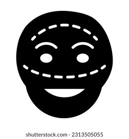 Facial Plastic Surgery Vector Glyph Icon For Personal And Commercial Use.
