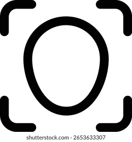 Gesichtserkennung - Liniensymbol im Umrissformat mit bearbeitbarem Strich. Vektorgrafik auf transparentem Hintergrund.