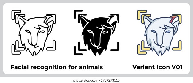 El reconocimiento facial para animales permite el seguimiento individual del ganado para mejorar la salud y el seguimiento del comportamiento. Línea, Relleno, Estilo de color.