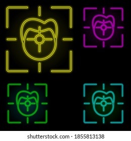 Facial recognition, augmented reality neon color set icon. Simple thin line, outline vector of augmented reality icons for ui and ux, website or mobile application