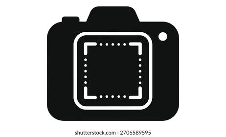 Facial recognition camera icon illustrating biometric identity verification, secure login, and advanced access control.