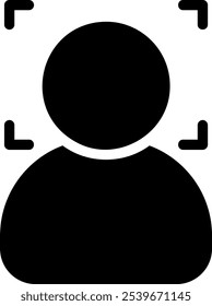 facial recognition glyph icon illustration vector