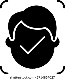Diseño de icono de estilo de glifo de reconocimiento facial