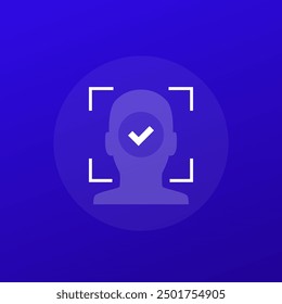Gesichtserkennungssymbol, biometrische Gesichtsscans, transparentes Design