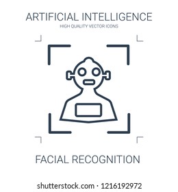 facial recognition icon. high quality line facial recognition icon on white background. from artificial intelligence collection flat trendy vector facial recognition symbol. use for web and mobile