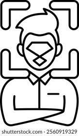 Facial Recognition Icon - Line Style - How to use AI Theme