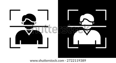 Facial Recognition Icon Set Vector Collection Isolated In Black And White