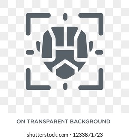 Facial recognition icon. Trendy flat vector Facial recognition icon on transparent background from Internet Security and Networking collection. 