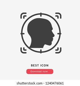  Facial recognition icon vector