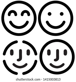 facial recognition identification scan line art vector icon for apps and websites