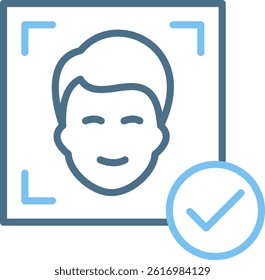 Facial Recognition Line Two Colour Icon