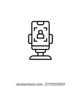 Escaneo De Reconocimiento Facial En El Diseño De Iconos De Esquema De Teléfono Inteligente