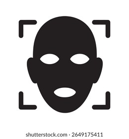 Escaneo de seguridad de reconocimiento facial para acceso biométrico Un ícono para autenticación de identidad facial y tecnología de escáner para verificación y Inicio de sesión seguro del sistema