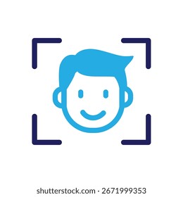 reconhecimento facial ícone de verificação de segurança ilustração
