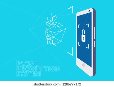 Facial Recognition System Concept Biometric Scanning Stock Vector ...