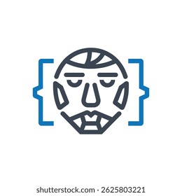 Facial Recognition Technology Icon Isolated On White Background