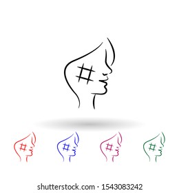 Facial rejuvenation surgery multi color icon. Simple outline, thin line vector of antiaging icons for ui and ux, website or mobile application