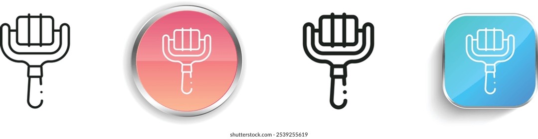 Gesichtsrollensymbol. Design mit dünnen Linien, regelmäßigen Linien und Schaltflächen einzeln auf weißem Hintergrund
