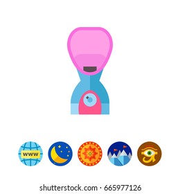 Facial sauna steamer vector icon