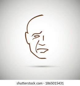 Facial scan face biometric identification illustration.Vector lines