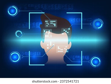 Facial scanning technology with technological elements and numerical code Media technology security system that uses facial identity scanning to enter the data system