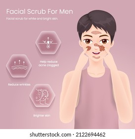 Facial scrub for white and bright skin for men