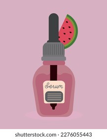 Facial Serum with Background Watermelon