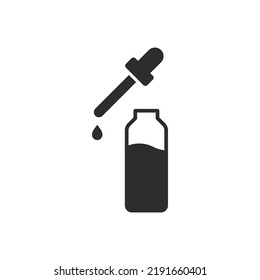 Facial serum icon. Monochrome black and white symbol. Vector illustration