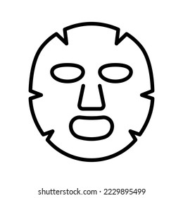 Facial sheet mask. Anti-aging nourishing facial sheet mask. Cosmetology and health care. Vector illustration.