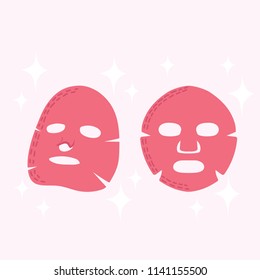 Facial sheet mask. Beauty product package for your design, vector illustration.