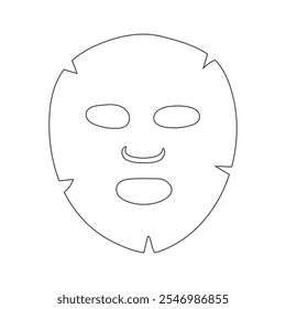 Facial sheet mask doodle icon. Cosmetic product for face. Vector illustration